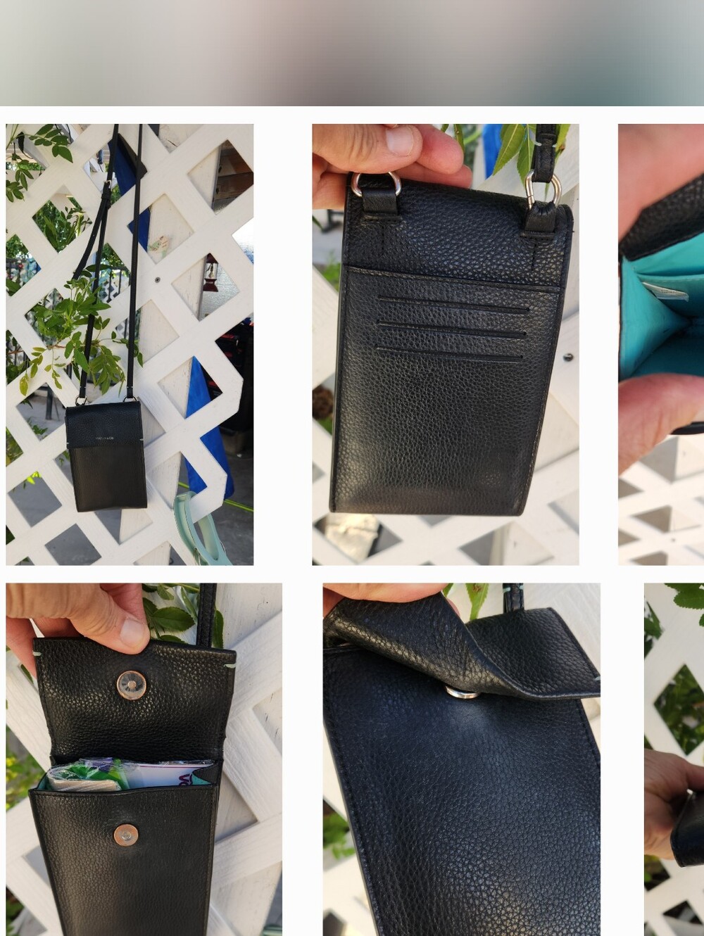 TIFFANY & CO.  Black Leather  Crossbody Phone Pouch - Picture 3 of 3